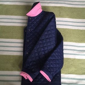 Navy quilted jacket - brooks brothers girls xl